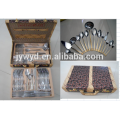 72pcs flatware gold in a lether case